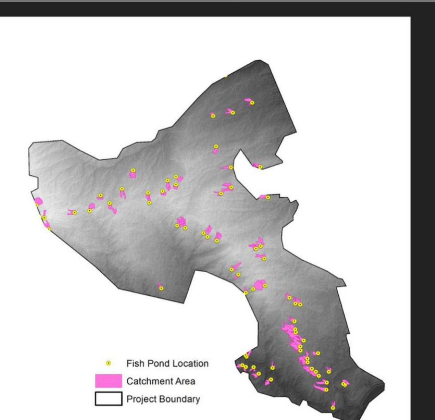 GIS catchment map for pisciculture pond identification in Mizoram